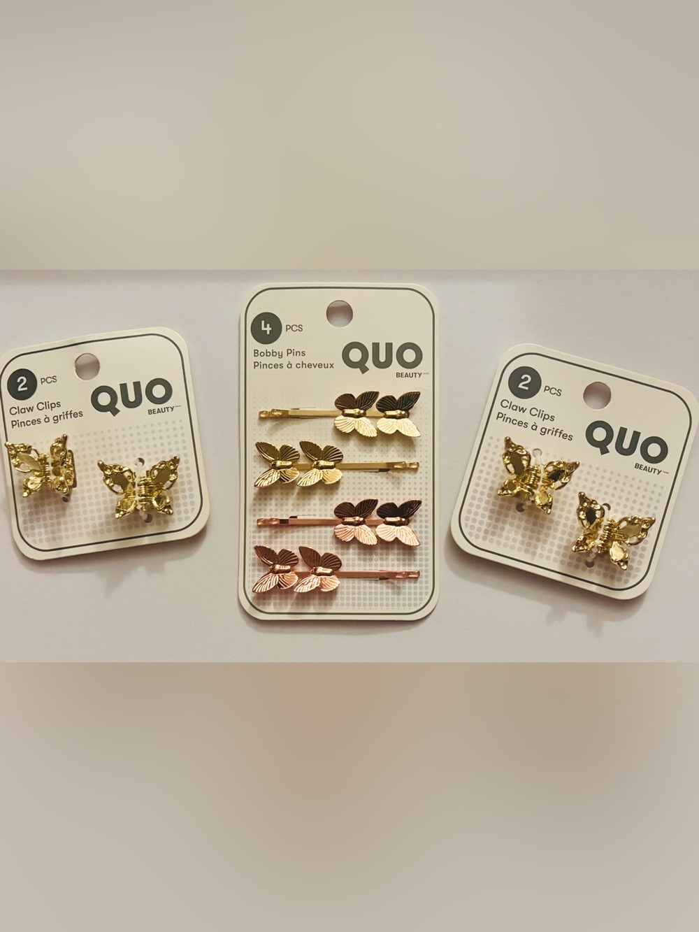 Quo Beauty Set of Butterfly 🦋 Hair Clips & Bobby Pins